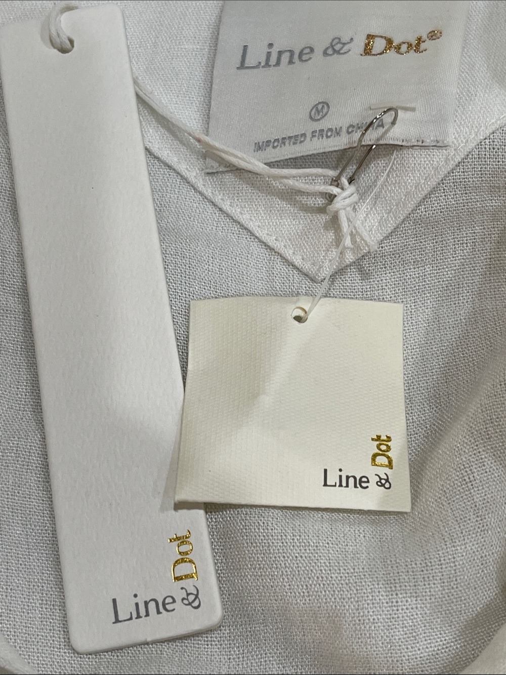 New Line & Dot Cropped Lightweight Double Breasted Jacket SZ M White - Picture 5 of 7